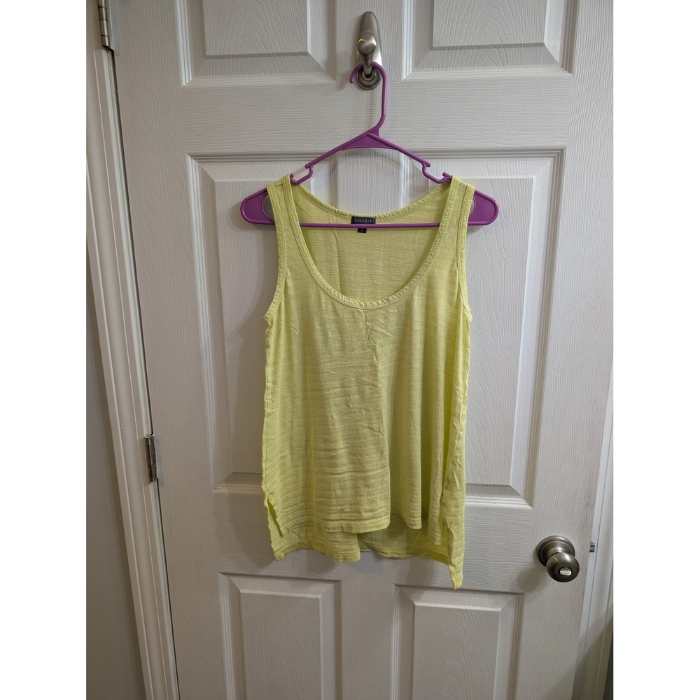 Lilla P Womens Tank Top Tunic Yellow Crew Neck‎ Sleeveless Casual - Size S